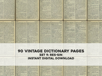 The Concise Oxford Dictionary Set 9 RES-SIN [90 Images]