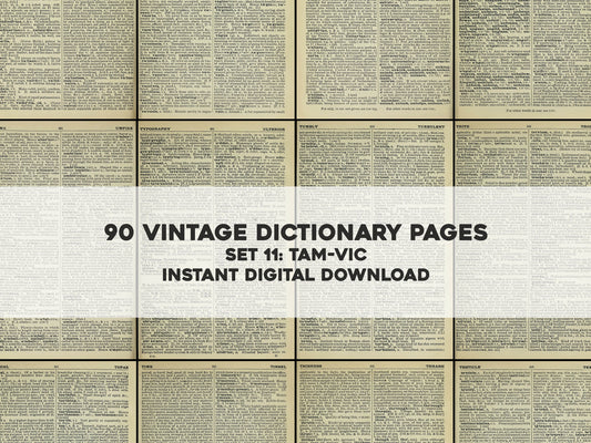 The Concise Oxford Dictionary Set 11 TAM-VIC [90 Images]