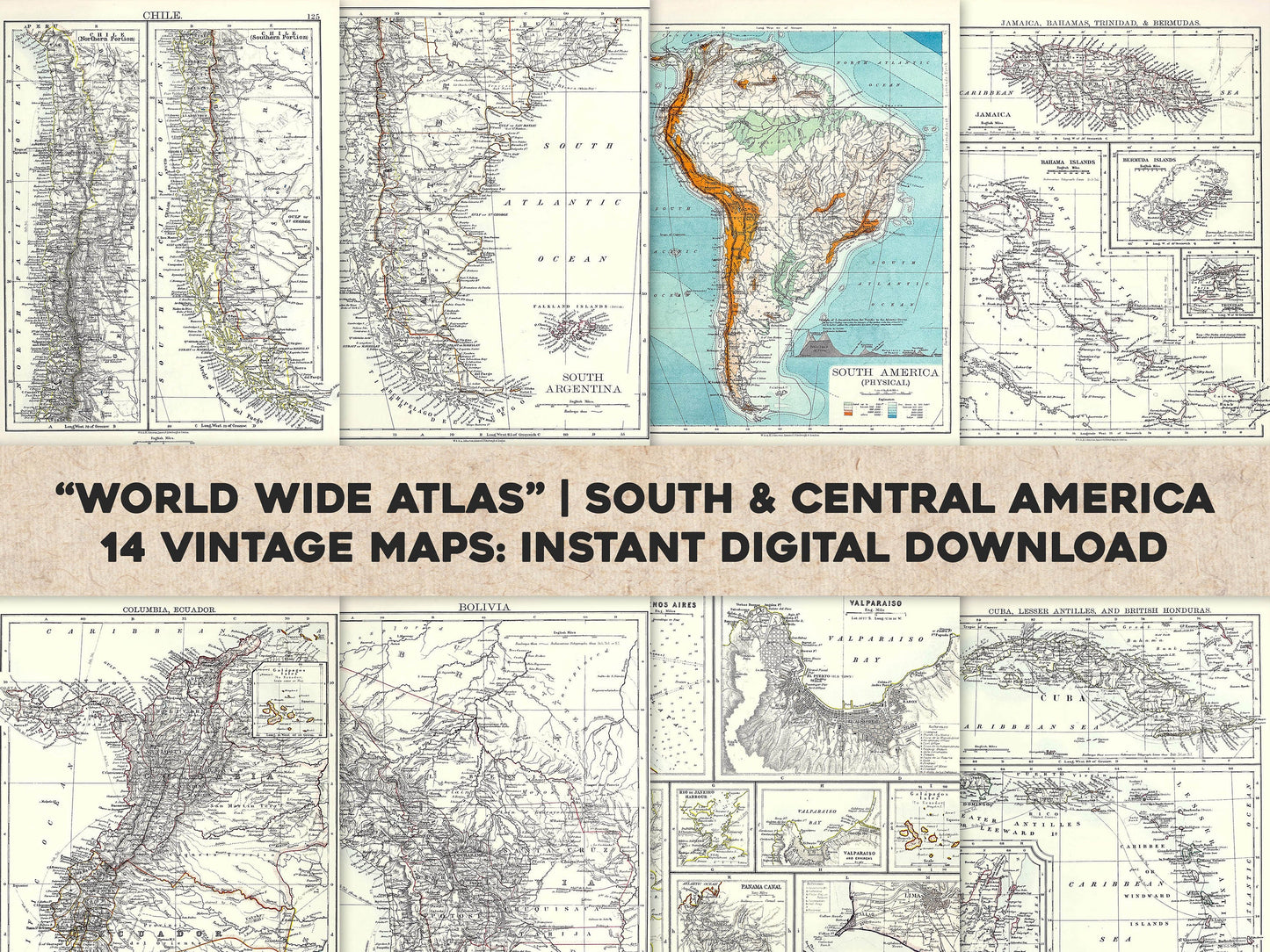 The World Wide Atlas of Modern Geography South & Central America [14 Images]