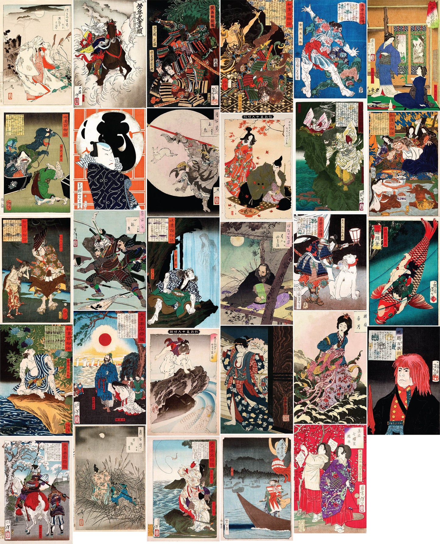 Tsukioka Yoshitoshi Ukiyo-e Woodblock Prints Set 2 [29 Images]