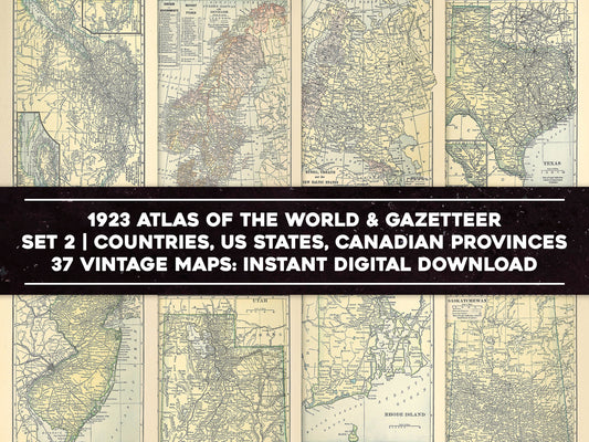 1923 Atlas of the World and Gazetteer Set 2 [37 Images]