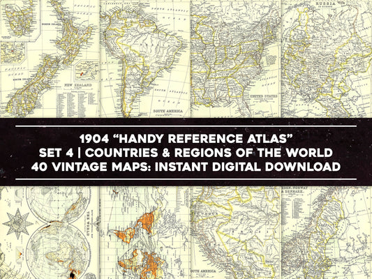 Handy Reference Atlas of the World Set 4 Countries & Regions of the World [40 Images]