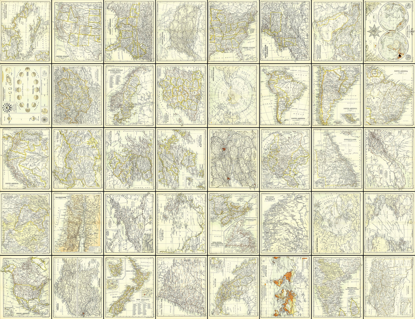 Handy Reference Atlas of the World Set 4 Countries & Regions of the World [40 Images]