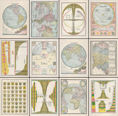 Cram's Unrivaled Family Atlas of the World Global Infographics [13 Images]