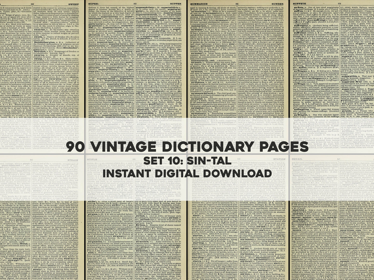 The Concise Oxford Dictionary Set 10 SIN-TAL [90 Images]