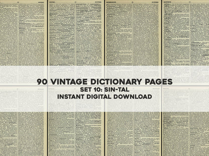 The Concise Oxford Dictionary Set 10 SIN-TAL [90 Images]
