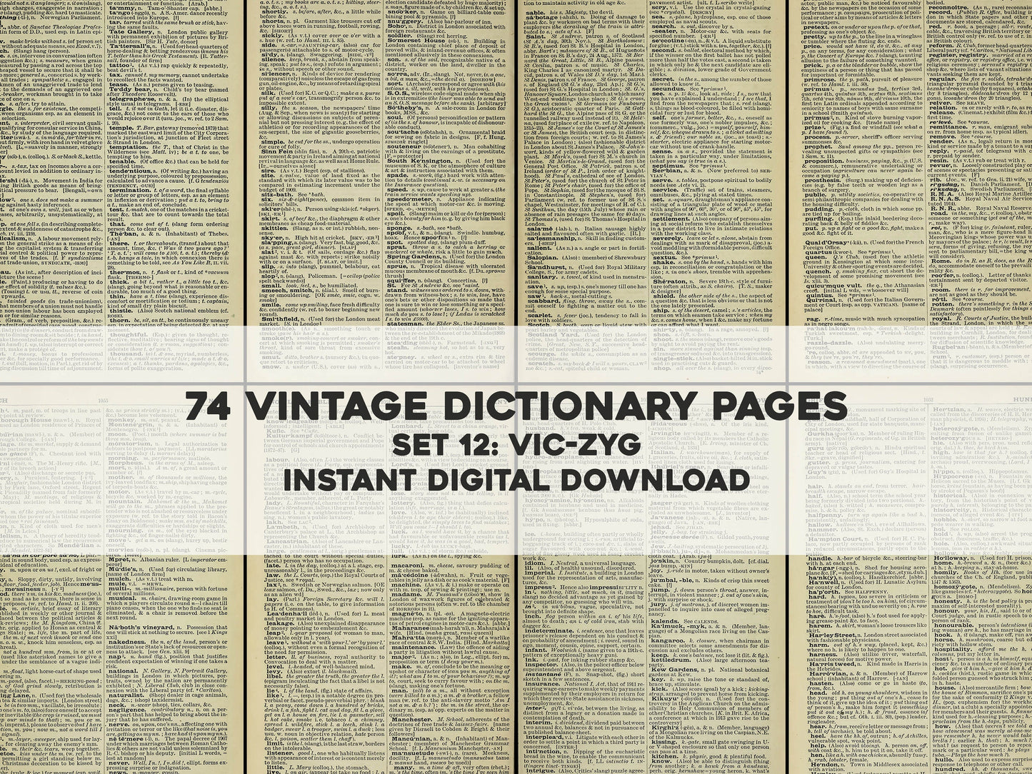 The Concise Oxford Dictionary Set 12 VIC-ZYG [74 Images]