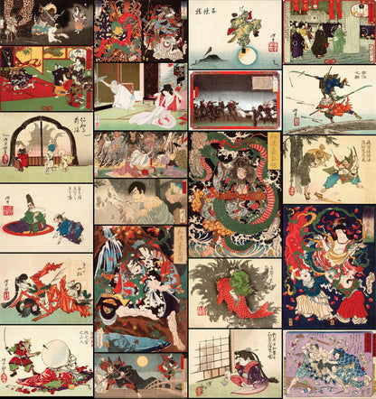 Tsukioka Yoshitoshi Ukiyo-e Woodblock Prints Set 7 [22 Images]