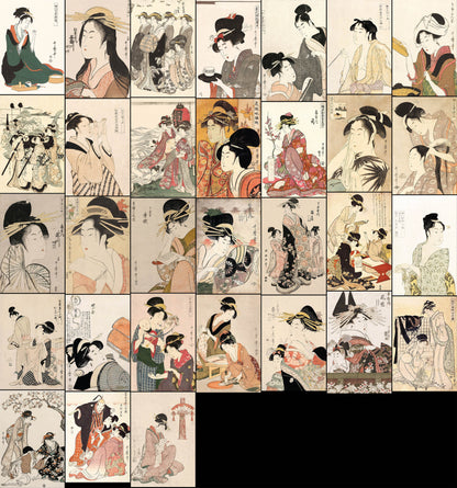 Kitagawa Utamaro Ukiyo-e Woodblock Prints Set 2 [31 Images]