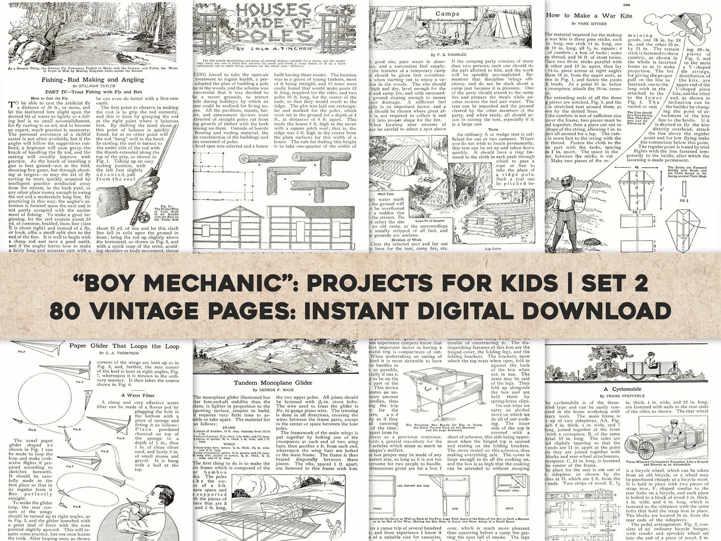 The Boy Mechanic 1000 Things for Boys to do Set 2 [80 Images]