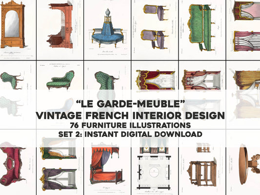 French Home Furniture & Decor Illustrations Set 2 [76 Images]