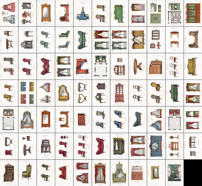 French Home Furniture & Decor Illustrations Set 2 [76 Images]